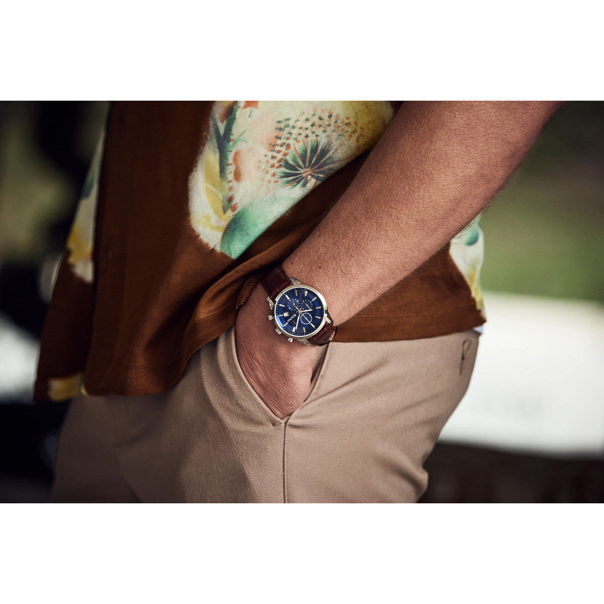 Bulova Sutton 96B402, 41mm blue dial stainless steel, Mens