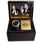 Bulova Black Dial Leather Strap Frank Sinatra Rat Pack 96B406 96B406