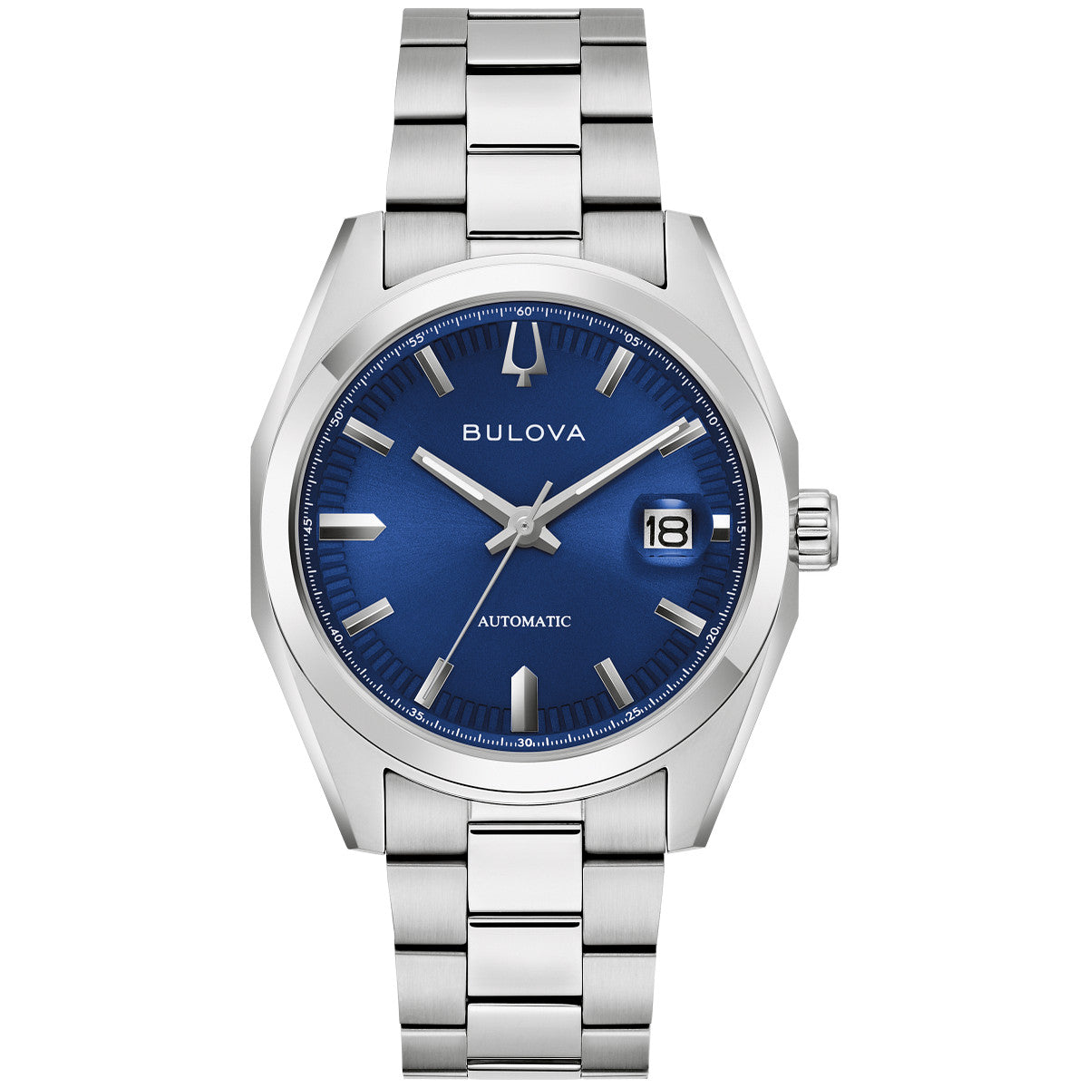 Bulova Surveyor 96B436, 39mm blue dial stainless steel, Mens