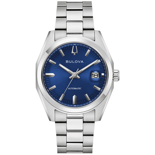 Bulova Surveyor 96B436, 39mm blue dial stainless steel, Mens