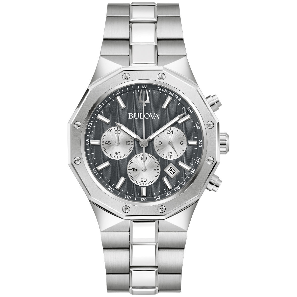 Bulova Prestige 96B459, 40mm gray dial stainless steel, Mens