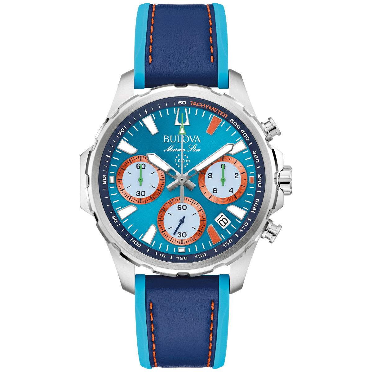 Bulova Marine Star 96B460, 41mm blue dial stainless steel, Mens