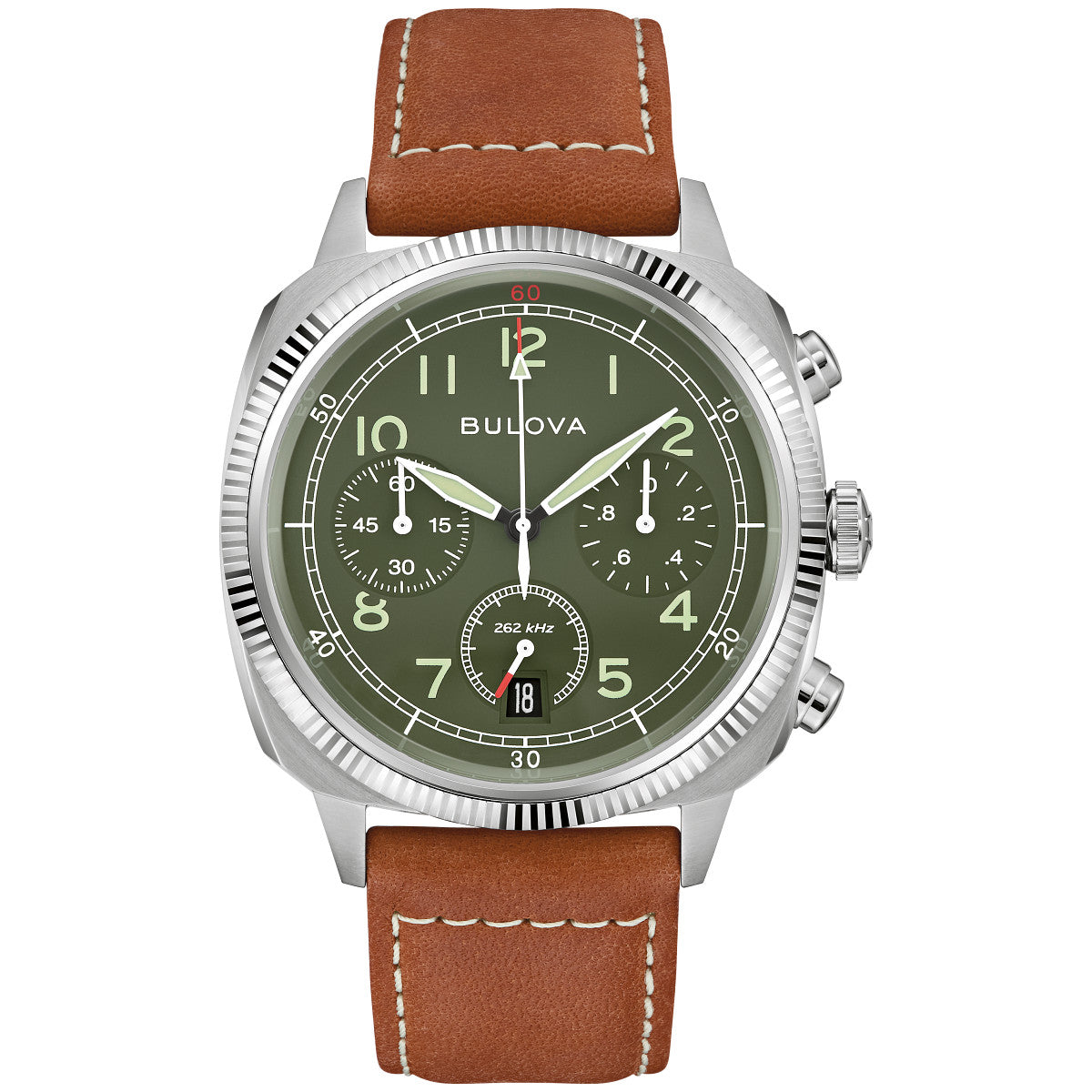 Bulova Military 96B482, 42.5mm green dial stainless steel, Mens
