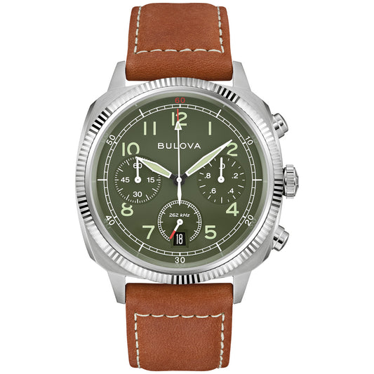 Bulova Military 96B482, 42.5mm green dial stainless steel, Mens