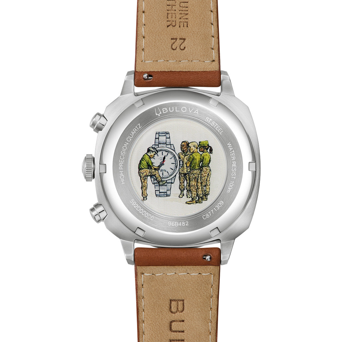 Bulova Military 96B482, 42.5mm green dial stainless steel, Mens