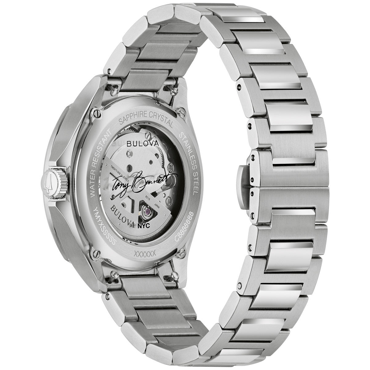 Bulova NYC 96B484, 39mm purple dial stainless steel, Mens