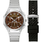 Bulova Curv 96K117, 41mm brown dial stainless steel, Mens