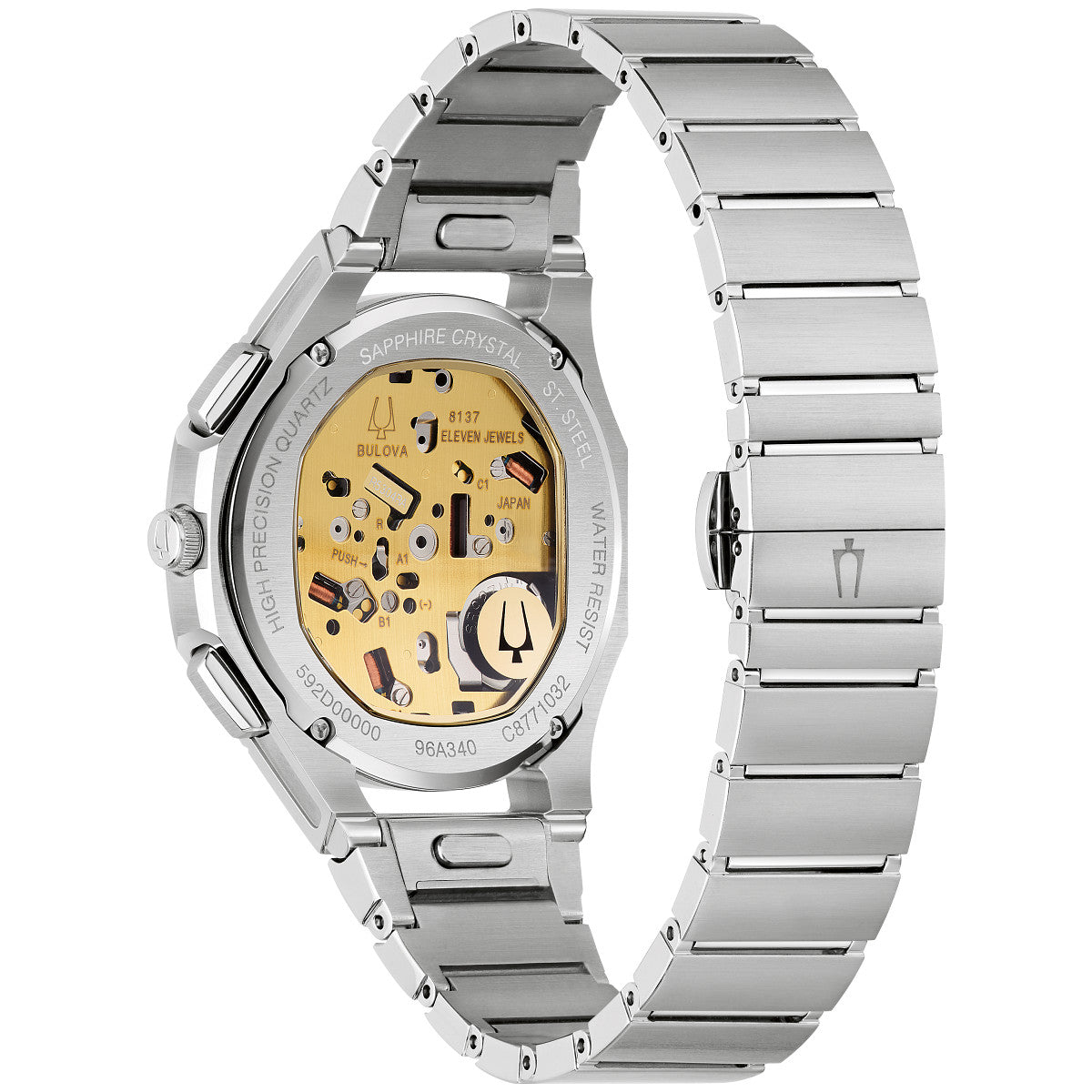 Bulova Curv 96K117, 41mm brown dial stainless steel, Mens