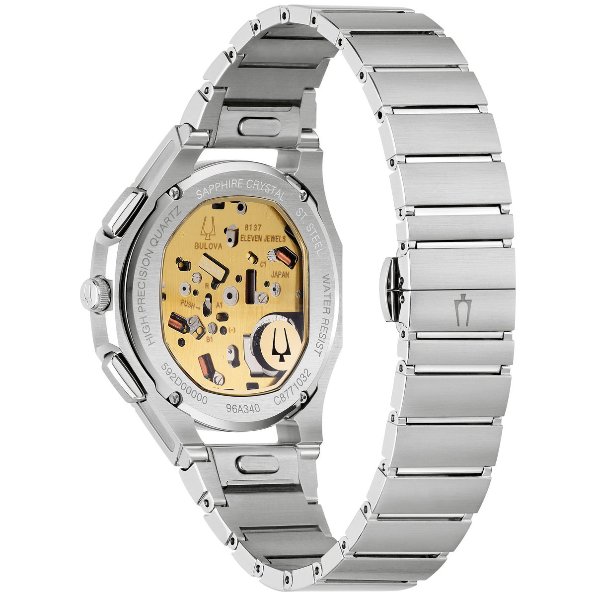 Bulova Curv 96K117 41mm Brown Dial Stainless Steel Bracelet 96K117