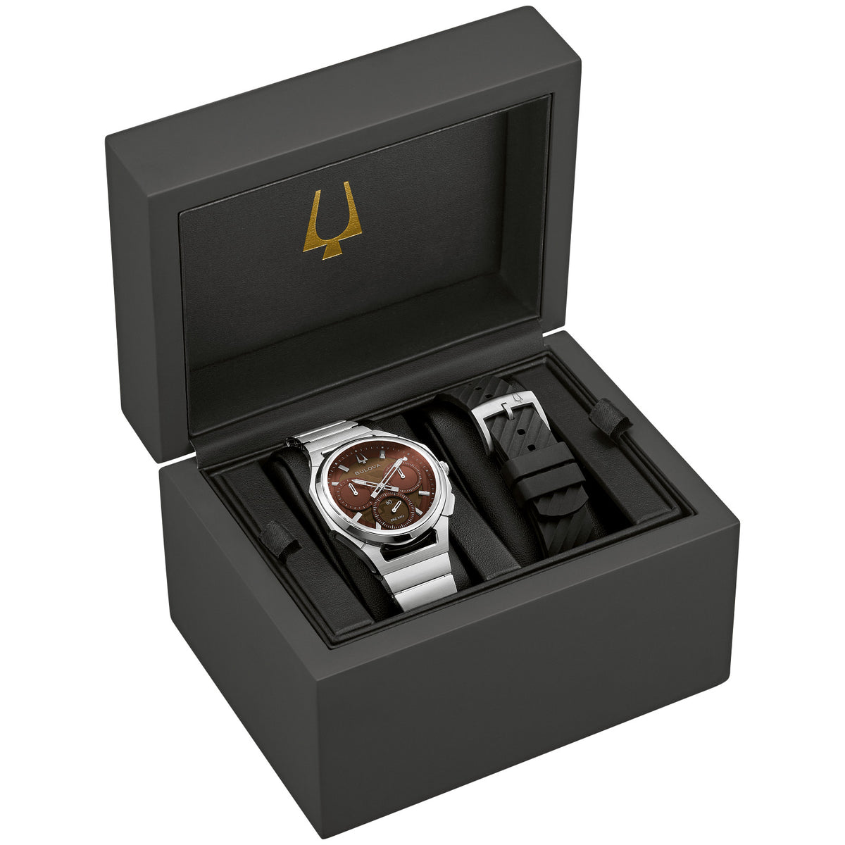 Bulova Curv 96K117 41mm Brown Dial Stainless Steel Bracelet 96K117