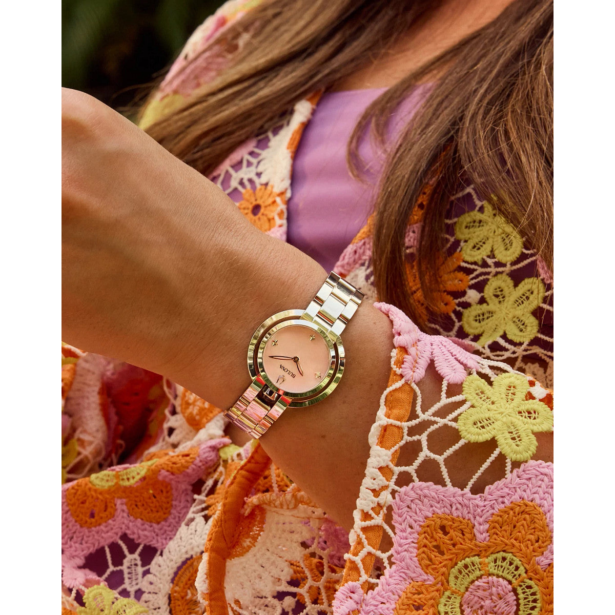 Bulova Rubaiyat 96L338, 30mm mother-of-pearl dial stainless steel, Ladies
