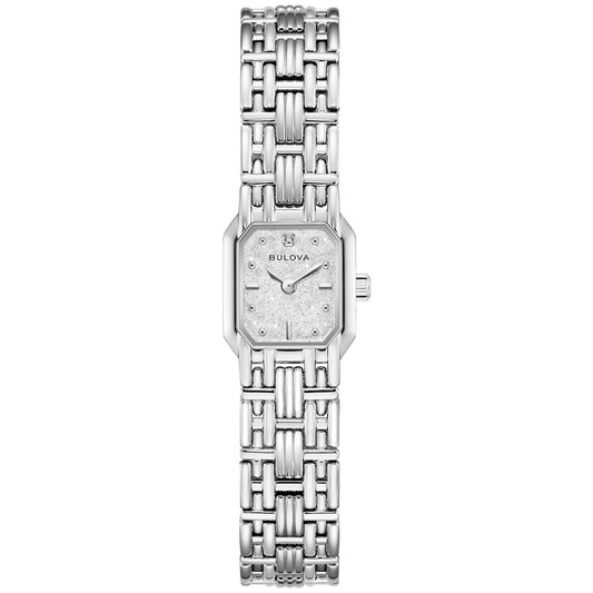 Bulova Goddess of Time 96P263, 16mm silver dial stainless steel, Ladies