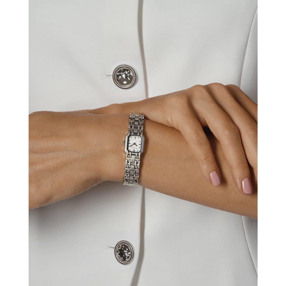 Bulova Goddess of Time 96P263 16mm Silver Dial Stainless Steel Bracelet Ladies 96P263