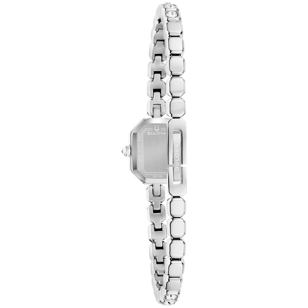 Bulova Box Set BUL Crystal 96X168, 15mm mother-of-pearl dial stainless steel, Ladies