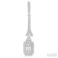 5/8 Ctw Long Baguette & Round Cut Diamond Earrings in 14K White Gold