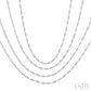 7 Ctw Bezel Set Round Cut Diamond Layered 60-Inch Necklace in 14K White Gold