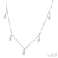 5/8 Ctw Dangle Pear and Round Cut Diamond Station Necklace in 14K White Gold
