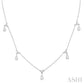 5/8 Ctw Dangle Pear and Round Cut Diamond Station Necklace in 14K White Gold