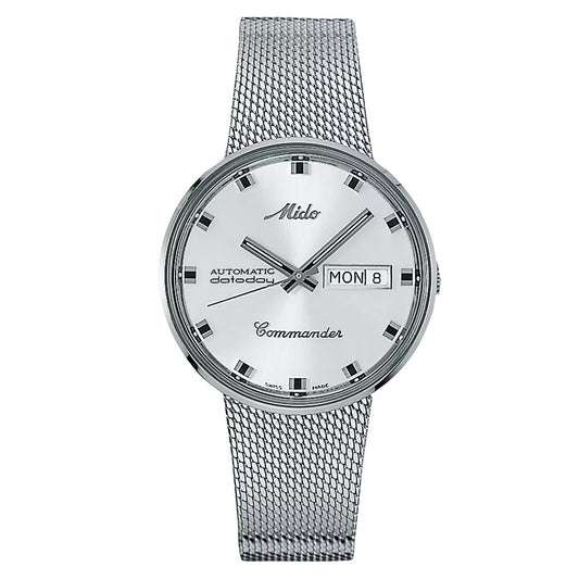 MIDO Commander 1959 Silver Dial Stainless Steel Milanese