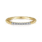 Gabriel & Co. 14K Yellow Gold Bujukan Bead and Diamond Stackable Ring SZ 6.5 .06CTW