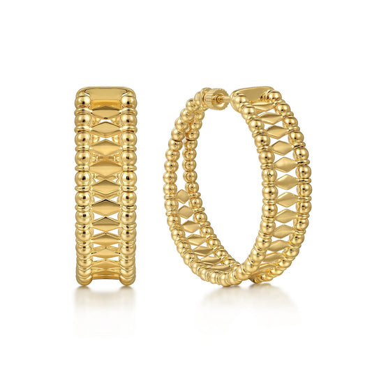 Gabriel & Co. 14K Yellow Gold Bujukan Classic Hoop Earrings in 30mm