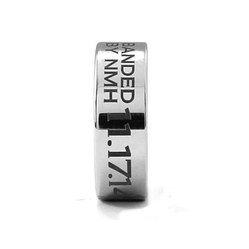 Duck Band Engraved Flat Tungsten Ring Polished - 4mm - 12mm - 8mm