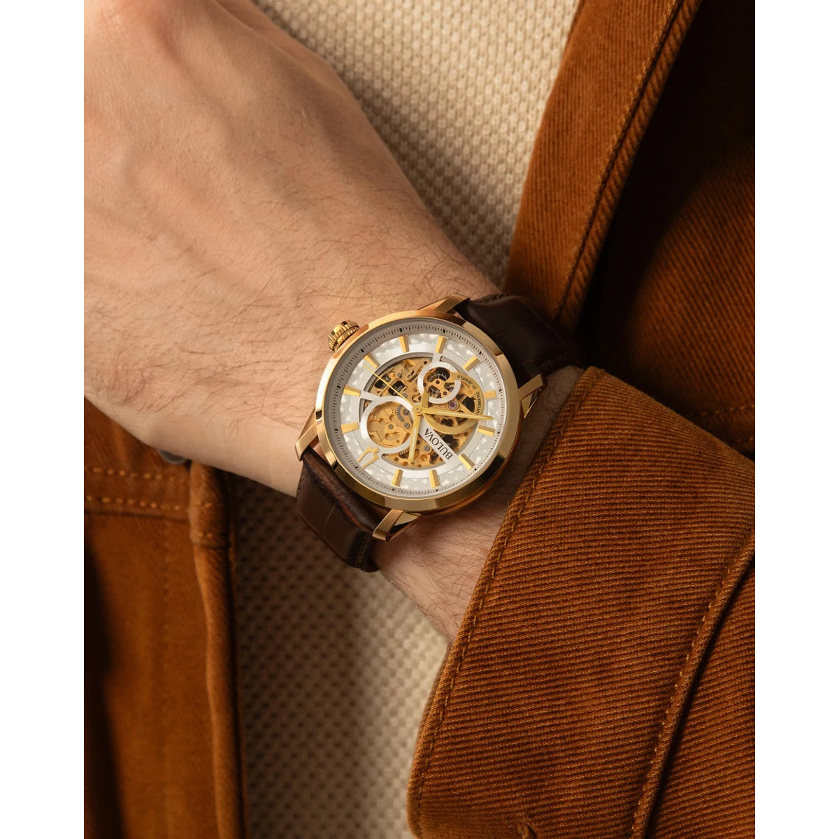 Bulova Sutton 97A138, 43mm white dial stainless steel, Mens