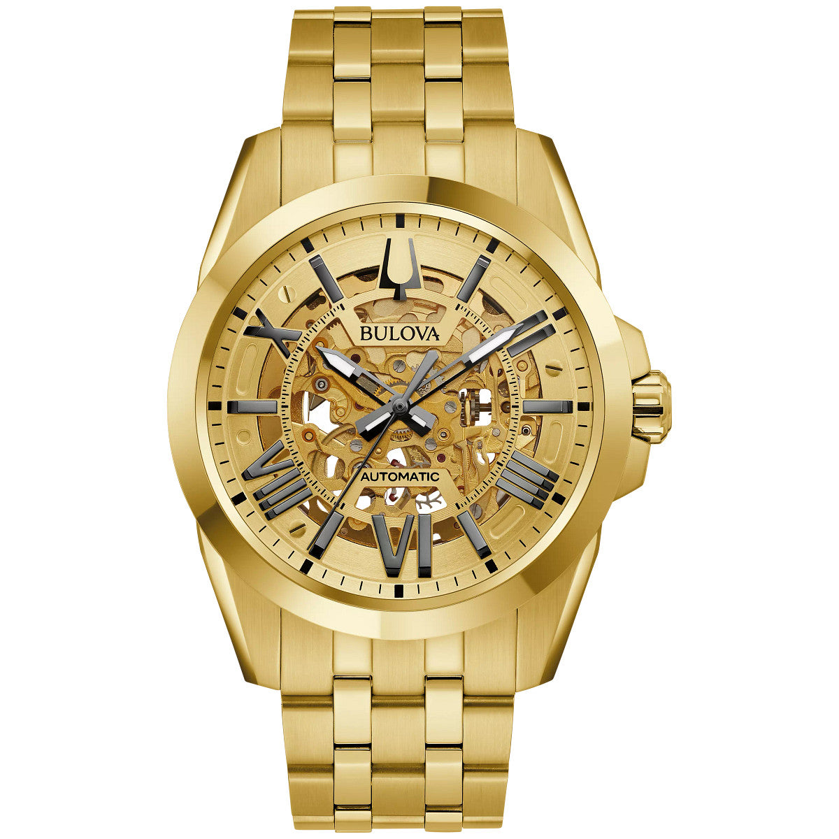 Bulova Sutton 97A162, 43mm gold dial stainless steel, Mens