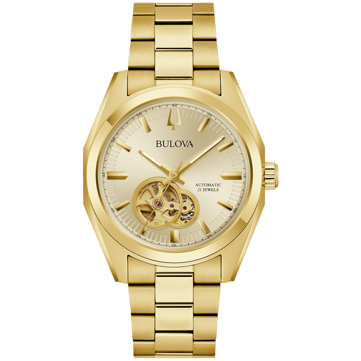 Bulova Surveyor 97A182, 39mm champagne dial stainless steel, Mens