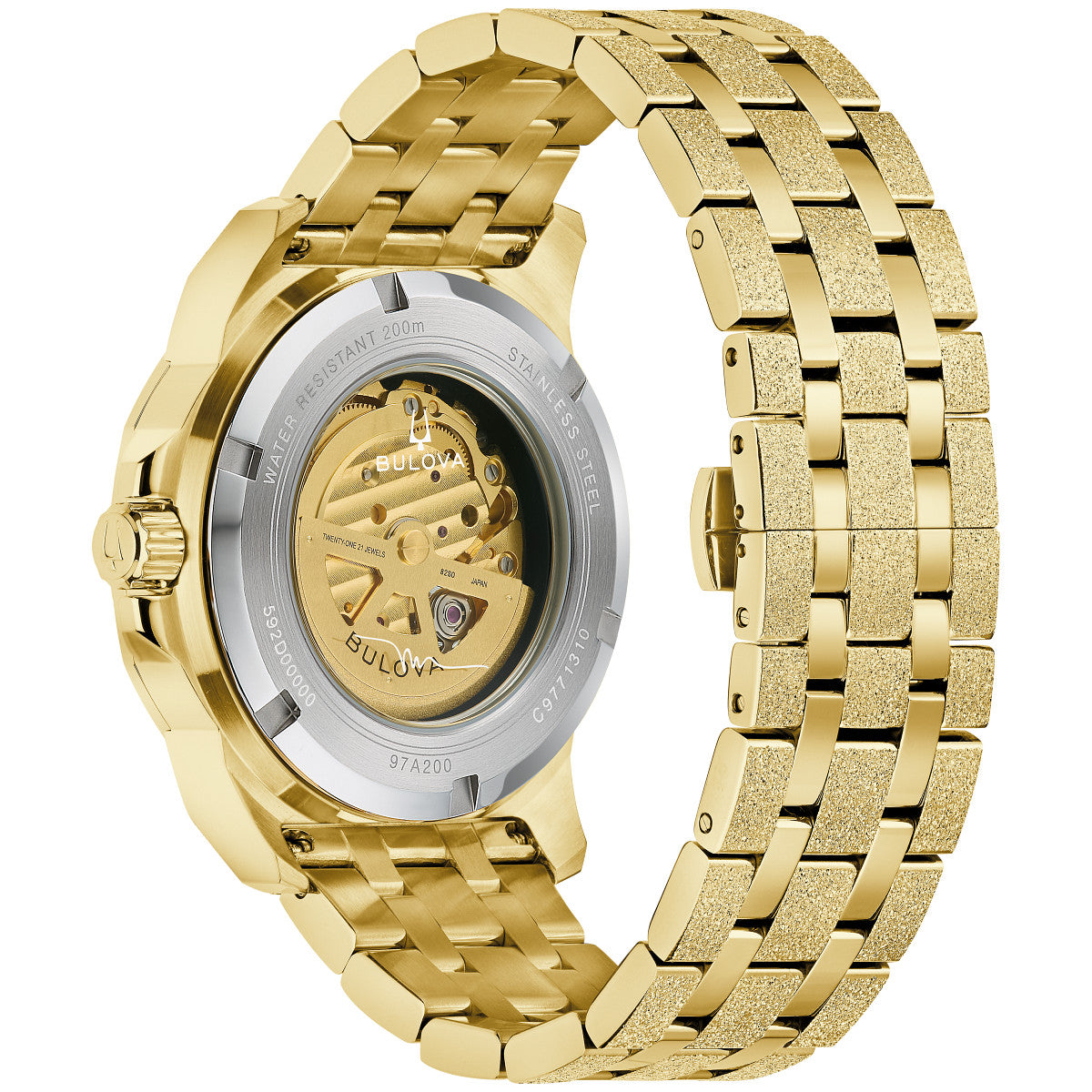 Bulova Marine Star 97A200, 44mm gold-tone dial stainless steel, Mens