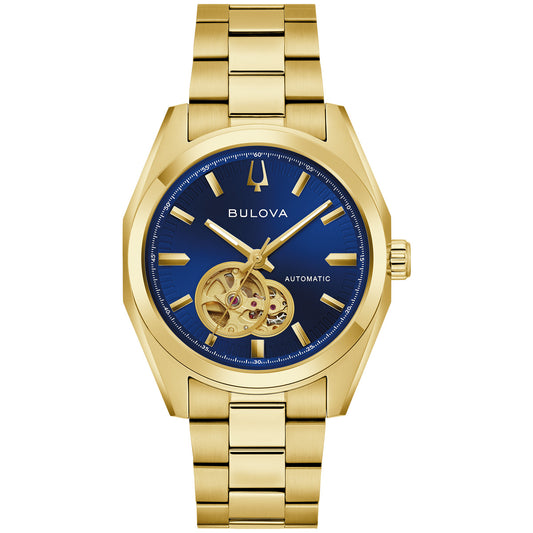 Bulova Surveyor 97A203, 39mm blue dial stainless steel, Mens