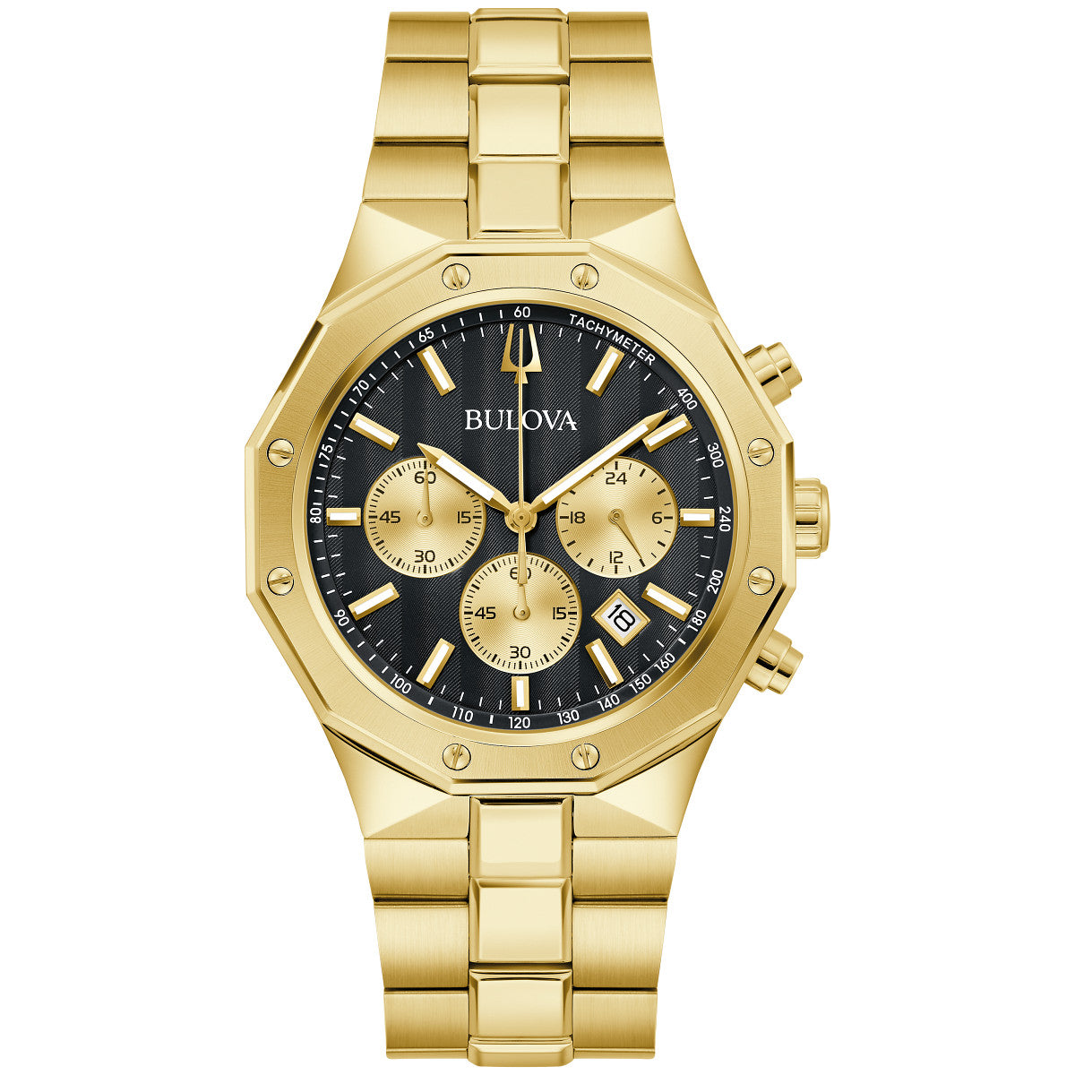 Bulova Prestige 97B232, 40mm black dial stainless steel, Mens