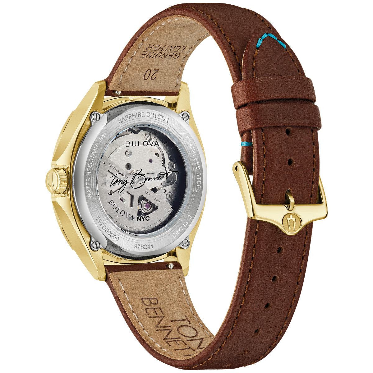 Bulova NYC 97B244, 39mm brown dial stainless steel, Mens
