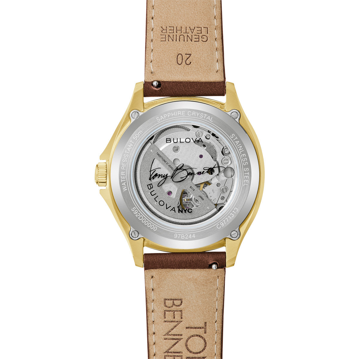 Bulova NYC 97B244, 39mm brown dial stainless steel, Mens