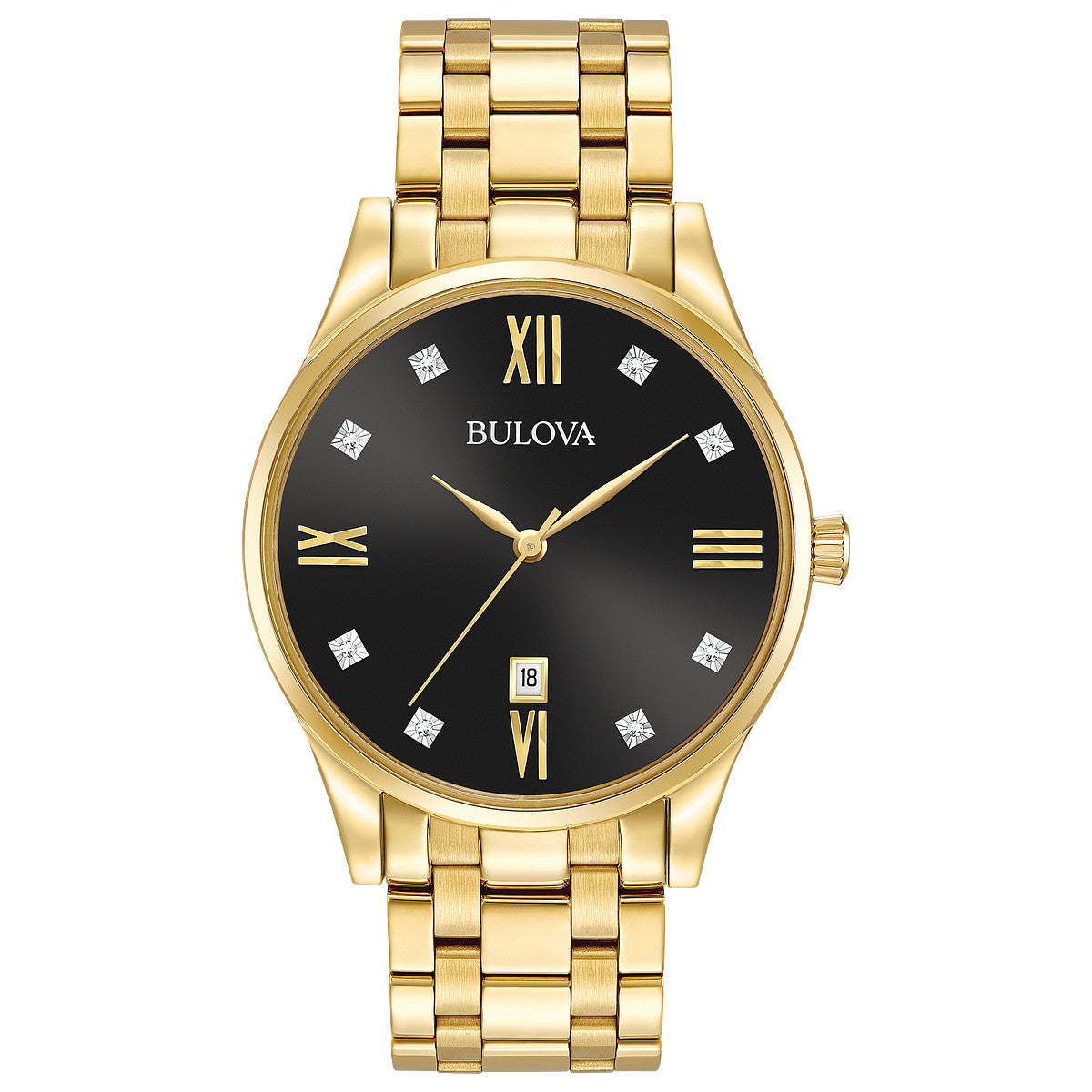 Bulova Sutton 97D108, 40mm black dial stainless steel, Mens