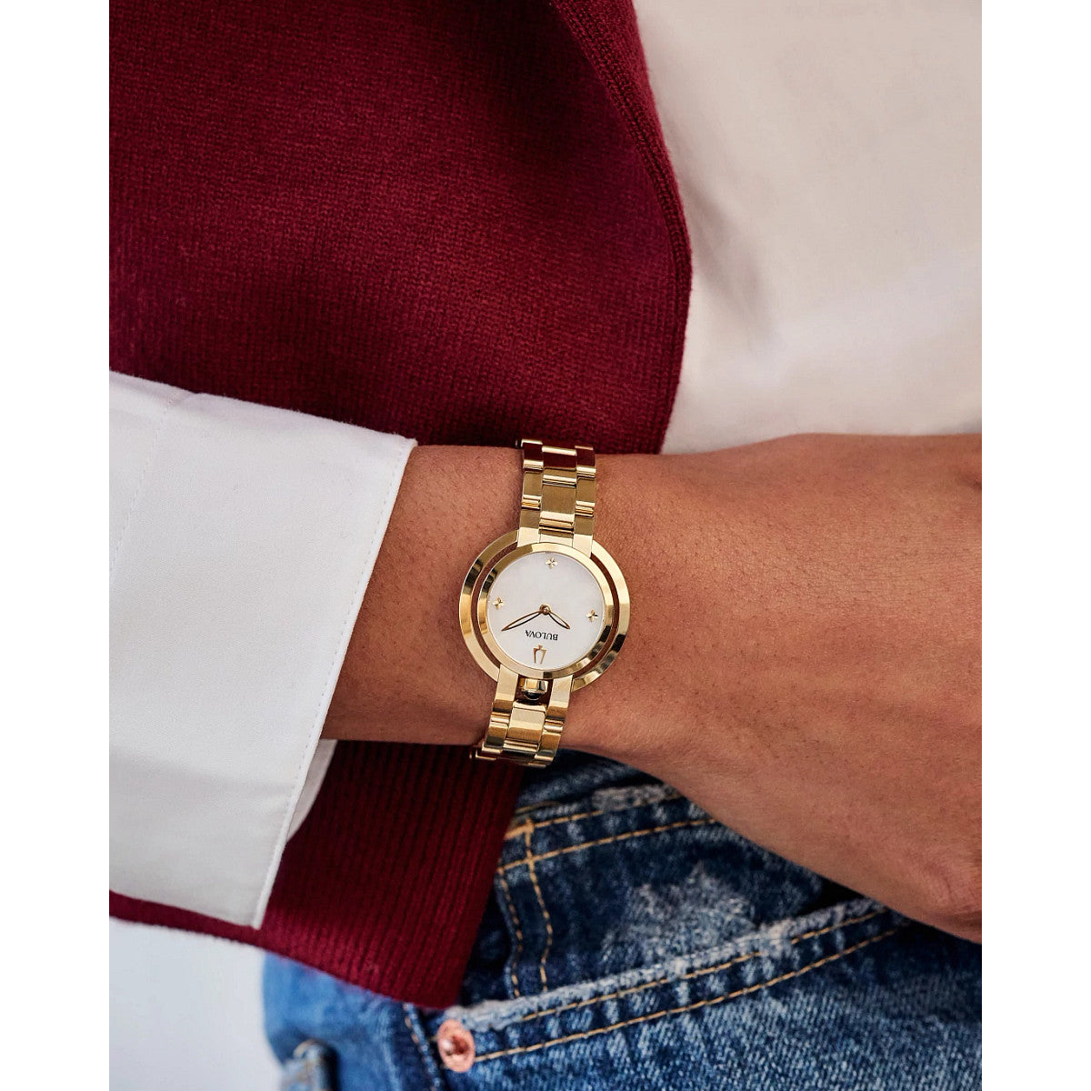 Bulova Rubaiyat 97L181, 30mm mother-of-pearl dial stainless steel, Ladies