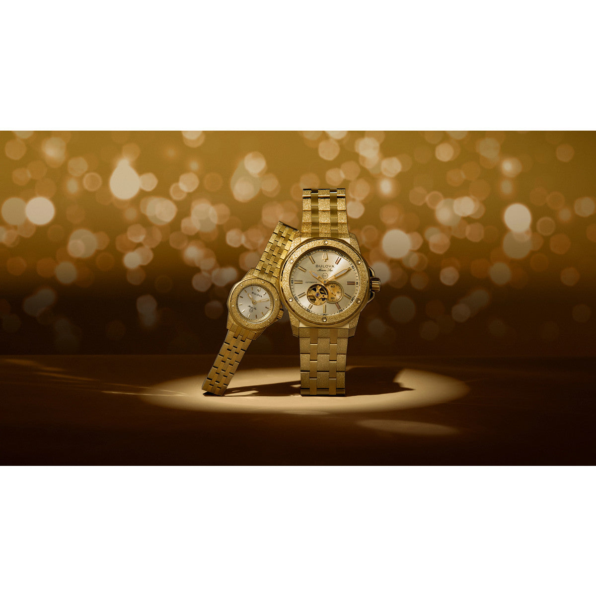 Bulova Marine Star 97L192, 25.5mm gold-tone dial stainless steel, Ladies