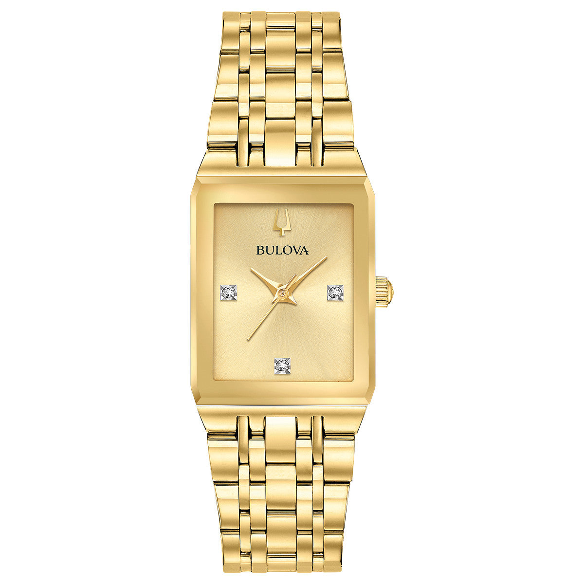 Bulova Quadra 97P140, 20.5mm champagne dial stainless steel, Ladies