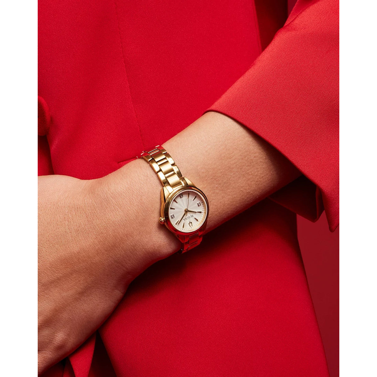 Bulova Sutton 97P150, 28mm white dial stainless steel, Ladies