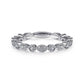 Gabriel & Co. 14K White Gold Marquise and Round Station Diamond Ring 1/4CTW