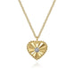 Gabriel & Co. Diamond Cut - 14K White And Yellow Gold Diamond And Heart Pendant Necklace .01CTW