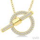 1/2 Ctw Circle Toggle Round Cut Diamond Fashion Necklace in 14K Yellow Gold