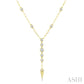 1 Ctw Paperclip Round Cut Diamond Fashion Station Necklace in 14K Yellow Gold
