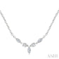 1/3 Ctw Marquise & Round Cut Diamond Necklace in 14K White Gold