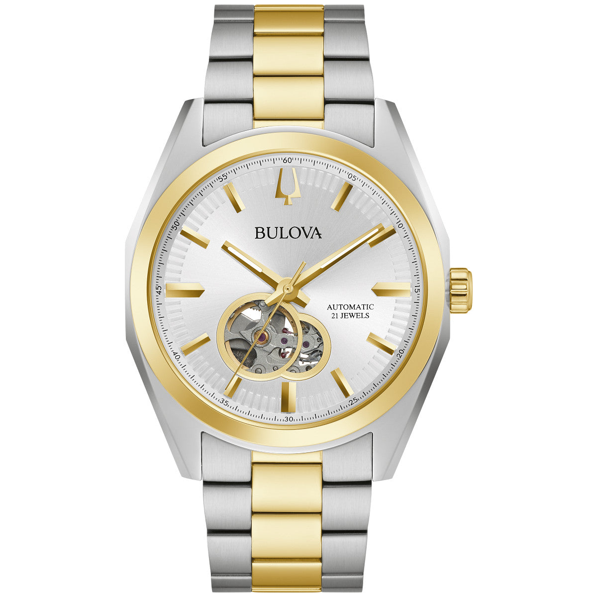 Bulova Surveyor 98A284, 42mm silver dial stainless steel, Mens