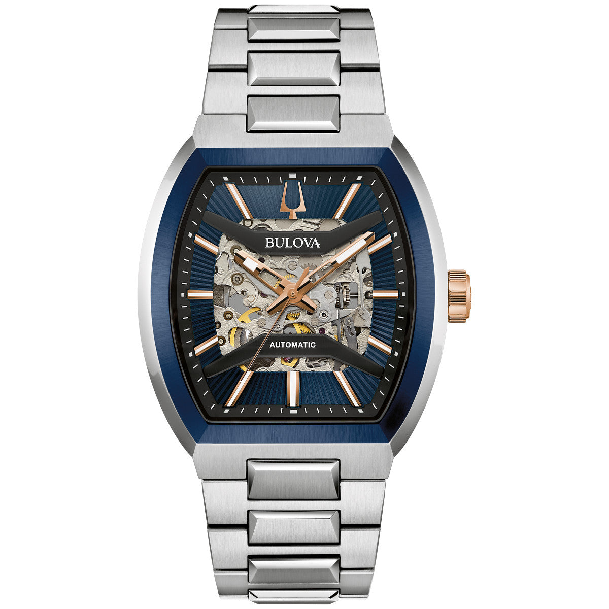 Bulova Maquina 98A319, 40mm black dial stainless steel, Mens