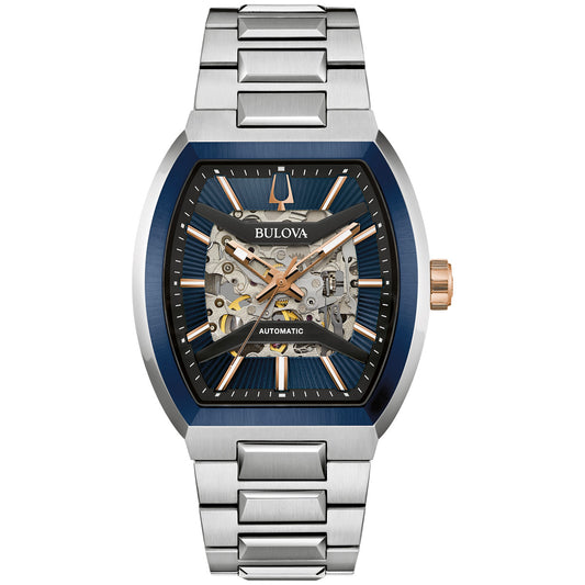 Bulova Maquina 98A319, 40mm black dial stainless steel, Mens