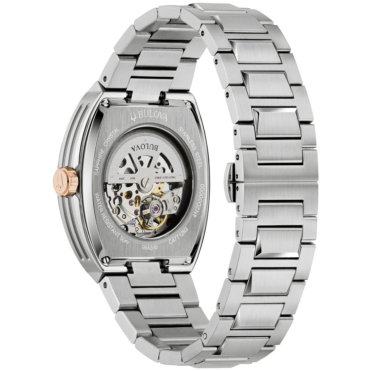Bulova Maquina 98A319, 40mm black dial stainless steel, Mens