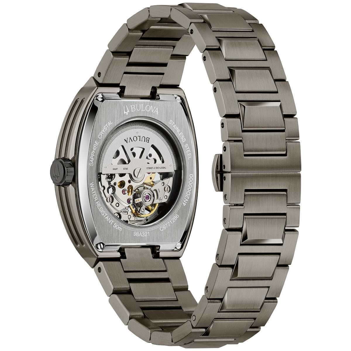 Bulova Maquina 98A321, 40mm black dial stainless steel, Mens