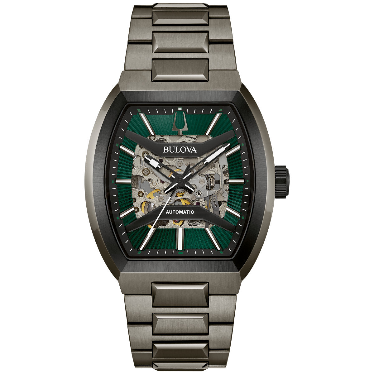 Bulova Maquina 98A321, 40mm black dial stainless steel, Mens